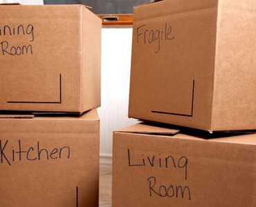 Verpackungsmaterial Beschriftete Umzugskartons für Küche und Esszimmer – Verpackungsmaterial